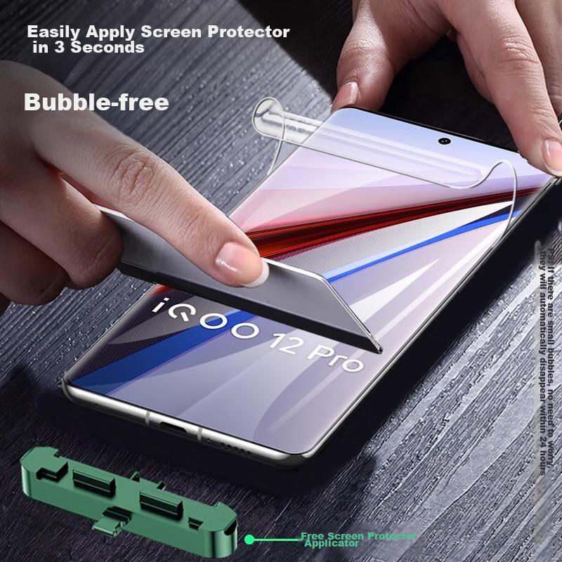 Full Screen Nano 2 Pieces Hydrogel Film for IQOO12Pro, Soft Screen Protector for Vivo IQOO12Pro, Non-Tempered High-Definition Scratch-Resistant JM931