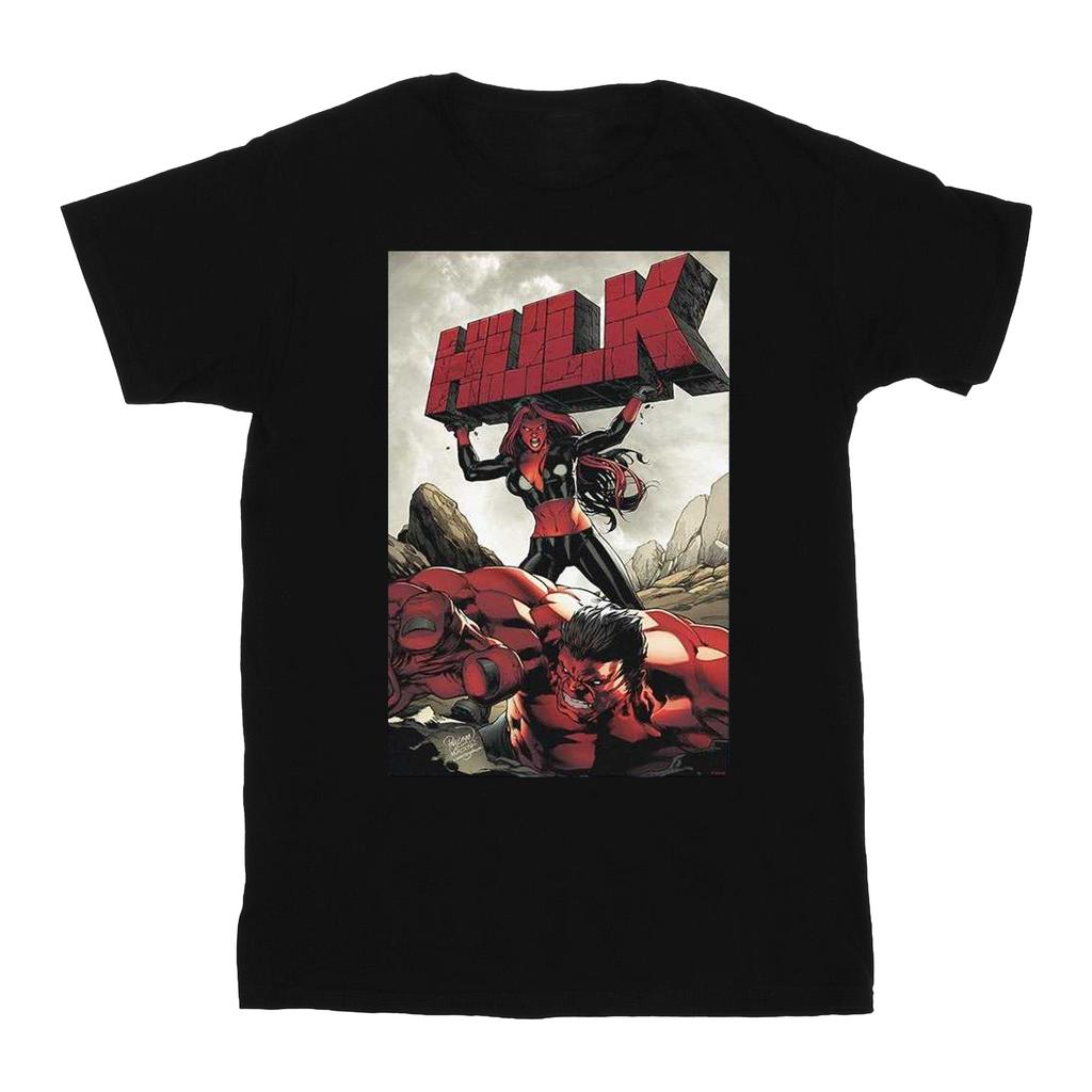 Marvel Mens Red Hulk Cover T-Shirt