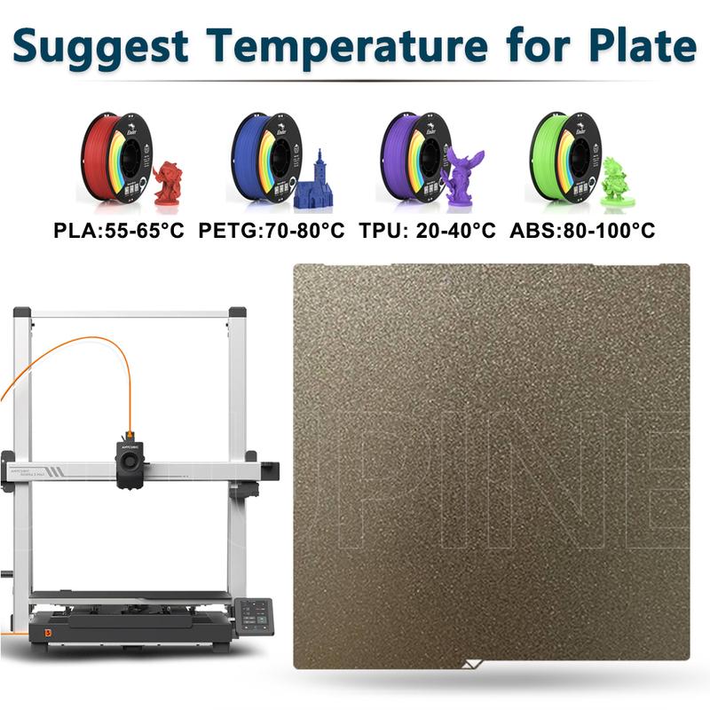 Для Anycubic Kobra 3 max Печатная платформа 420x420 PEI Платформа с двойным покрытием Матовая PEI Порошковое покрытие 3D-принтер Kobra 3 Max Аксессуары