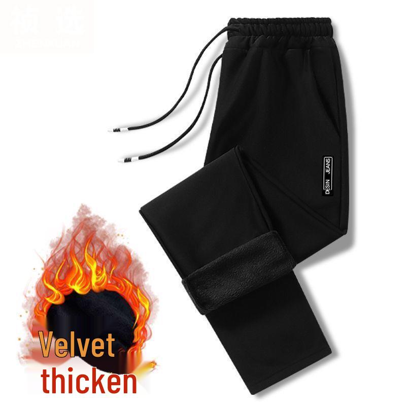 Мужские вельветовые брюки прямого кроя слим-фит на подкладке для осени и зимы