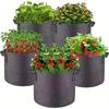 5pcs Grow Bags 5 Gallon Plant Grow Bags Multi-Purpose Nonwoven Fabric Pots with Durable Handles,Outdoor Garden Plant Pots for Vegetables Fruits