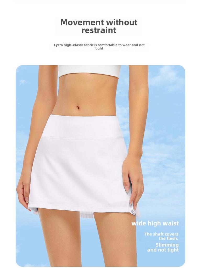 Women's Summer Pleated Tennis Skirt - Sports, Golf, Yoga, Running 2-in-1 Skirt and Shorts