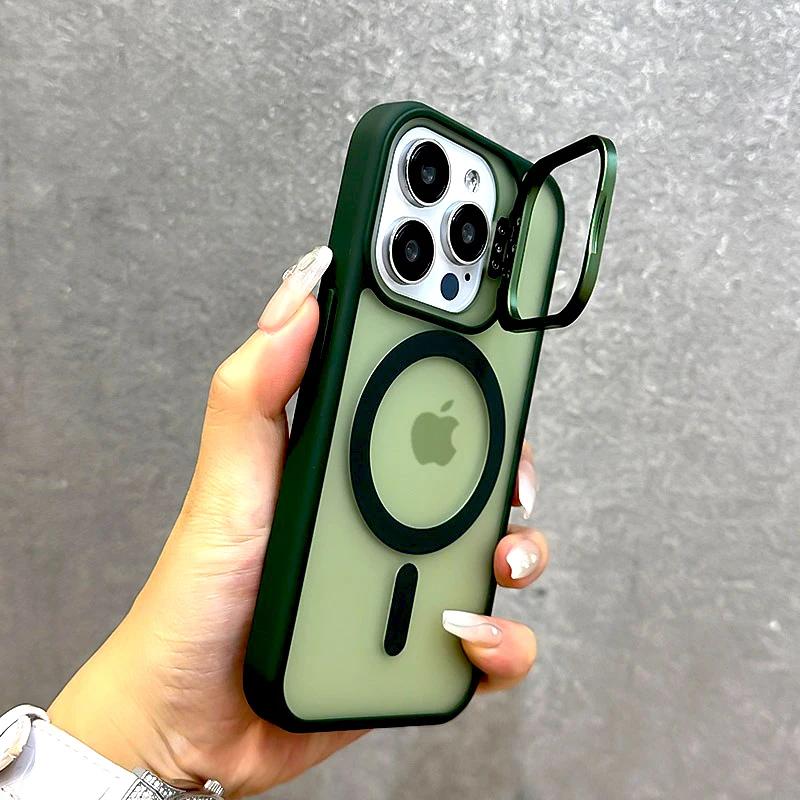 Роскошный Матовый Магнитный Чехол Для iPhone 18 17 Air 16 15 14 13 12 Pro Max IPhone16 17Pro 18Pro Для Magsafe Зарядки Держателя Задняя Крышка