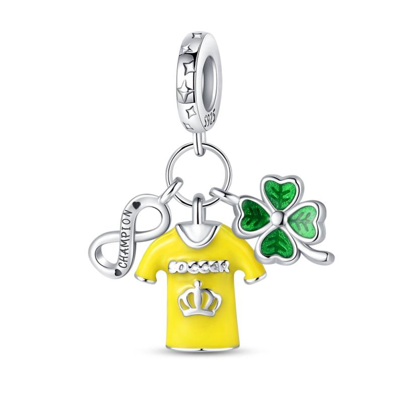 Fashion 925 Silver Football Jersey Badminton Baseball Dumbbell Sports Charm Beads Fit 925 Bracelet DIY Birthday Jewelry