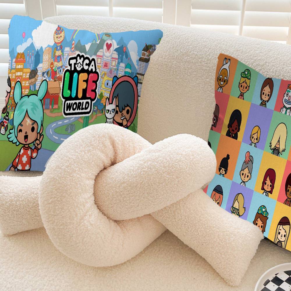 Toca Boca Toca Life World Pillow Anime Pillow Sofa Bed Head Pillow Cover Cushion Cover 45x45 cm Fashion