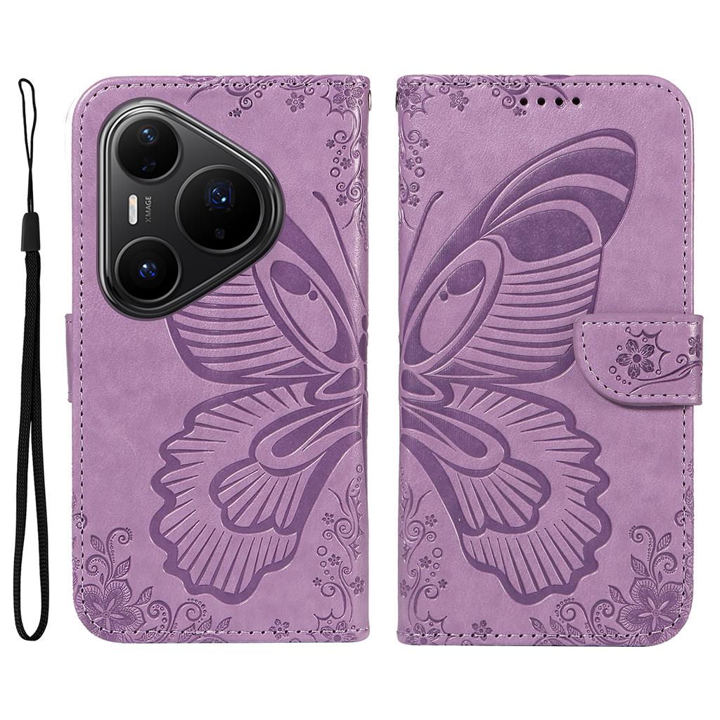 For Huawei Pura 80 Pro+/Huawei Pura 80 Pro Case Butterfly Pattern PU Leather Folio Flip Phone Cover