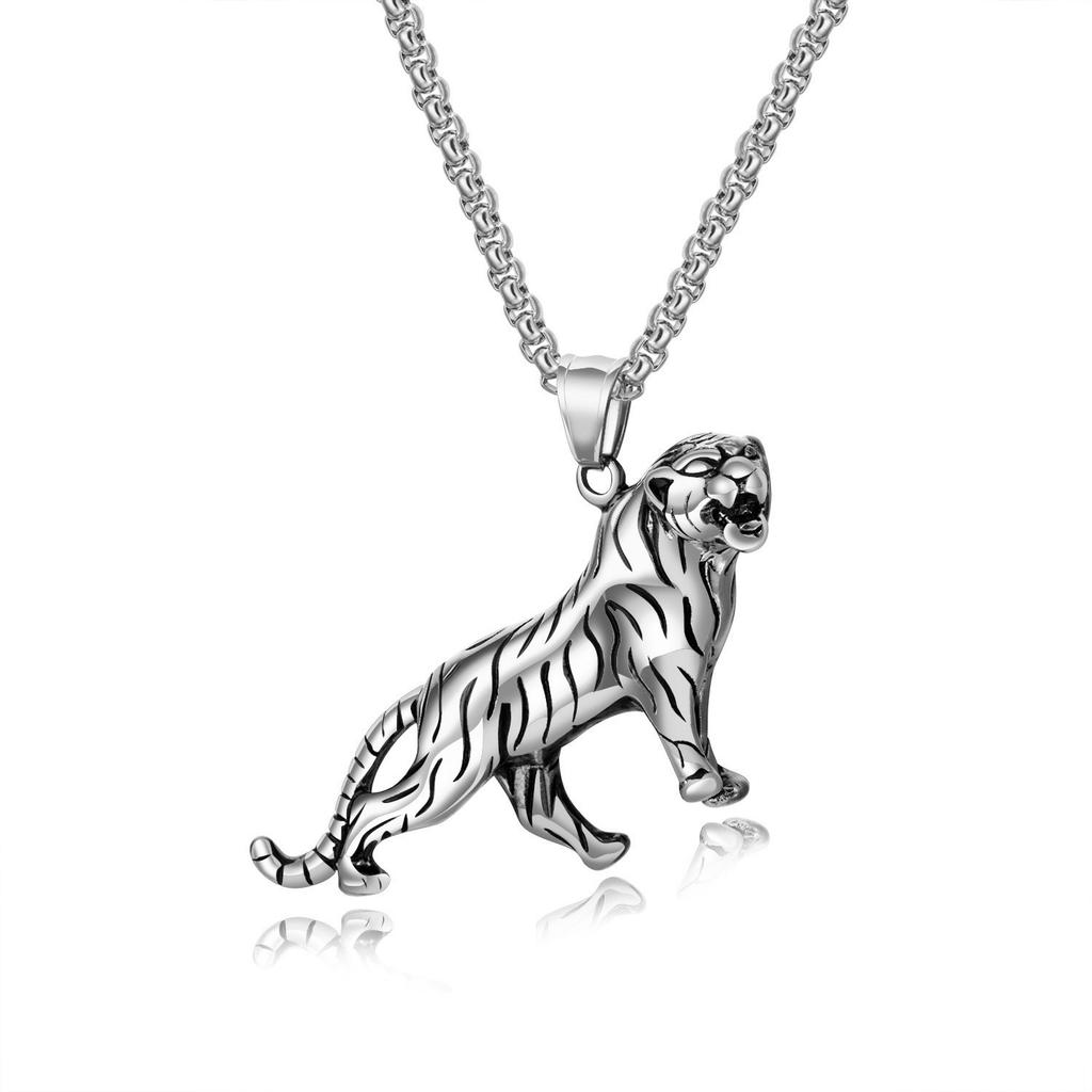 Mighty Korean Version Tiger Men's Pendant Titanium Steel Titanium Steel Necklace