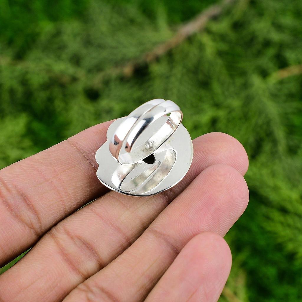 Natural Tiger'S Eye Multi Stone Flower Adjustable Ring 925 Silver For Girls