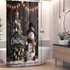 2025 С Рождеством Христовым Занавески для душа Зимний Снеговик Пряничный домик Рождественские елки Камин Водонепроницаемая ширма для ванны с крючками
