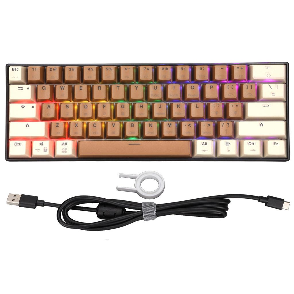 61 клавиша механическая клавиатура смешивание цветов быстрое реагирование проводная клавиатура для Windows для Android для
