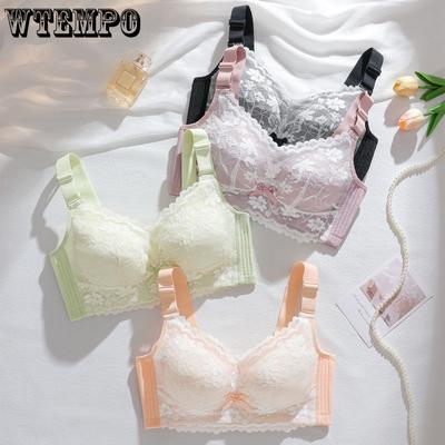 Бюстгальтеры без косточек Женские регулируемые больших размеров Поддерживающий бюстгальтер Предотвращающее провисание Кружевное утягивающее Сексуальное кружевное нижнее белье