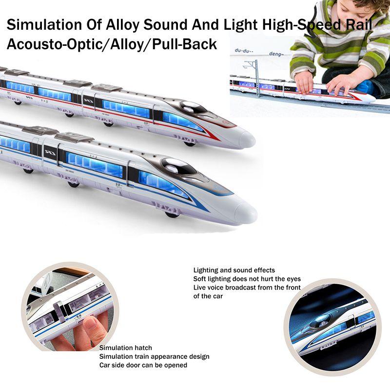 Child Simulation Sound And Light High-speed Rail Toy Alloy Model For Boys Realistic Design And Durable Material