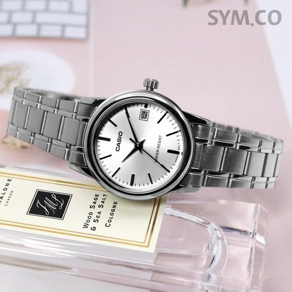 Casio Женские студенческие часы небольшого размера с минеральным стеклом и металлом