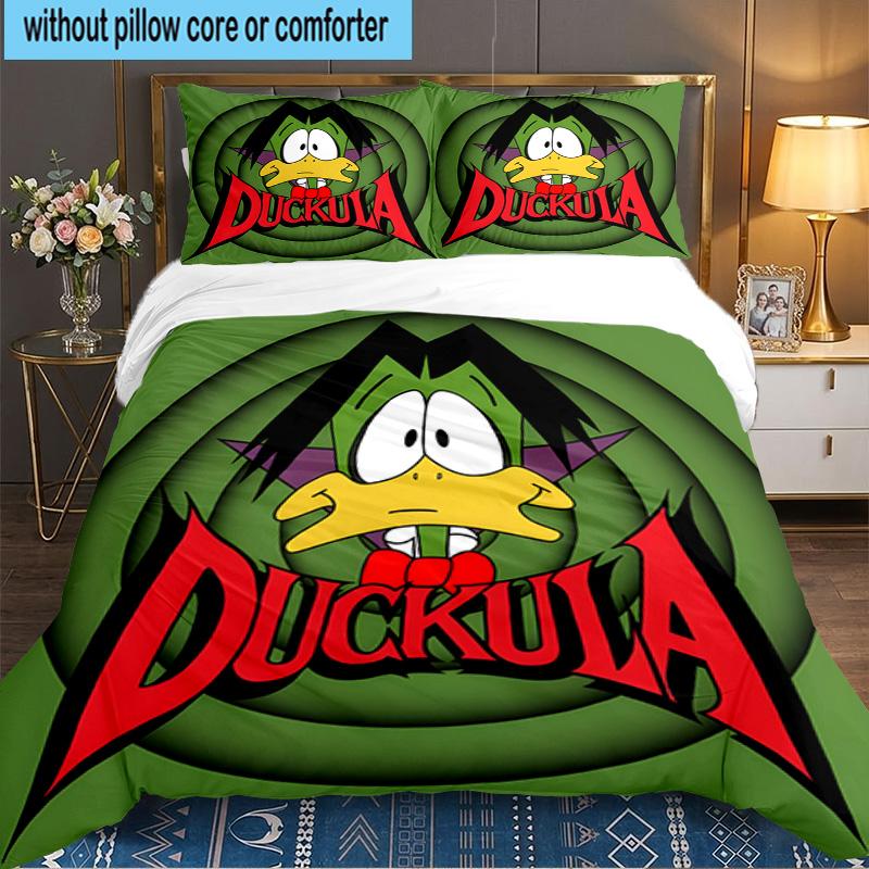 3PCS Duckula Bedding Set,Including 1pc Duvet Cover And 2pcs Pillowcases Perfect for Bedroom, Dormitory, Large size Fan Christmas gift