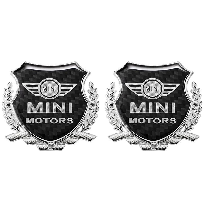 2Pcs Car Logo Metal Sticker Window Trunk 3D Emblem Decal For MINI One Cooper JCW Countryman Clubman Cabrio Paceman Coupe Clubvan uylez55