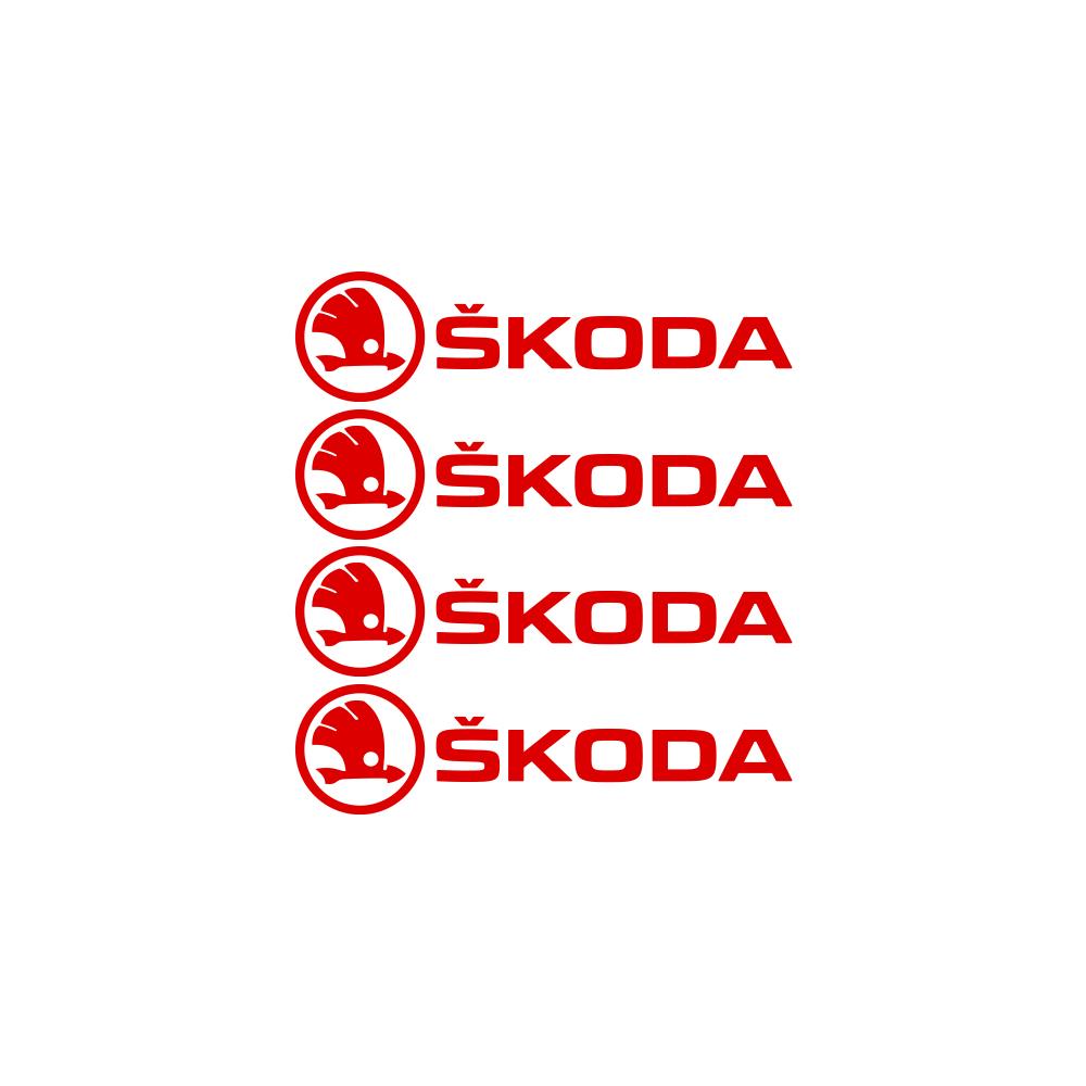 RYYX4 4PCS Car Emblem Exterior Sticker Decal Decoration For Skoda Octavia Rapid Fabia Superb Kodiaq Scala Karoq Kamiq VRS Yeti S VII