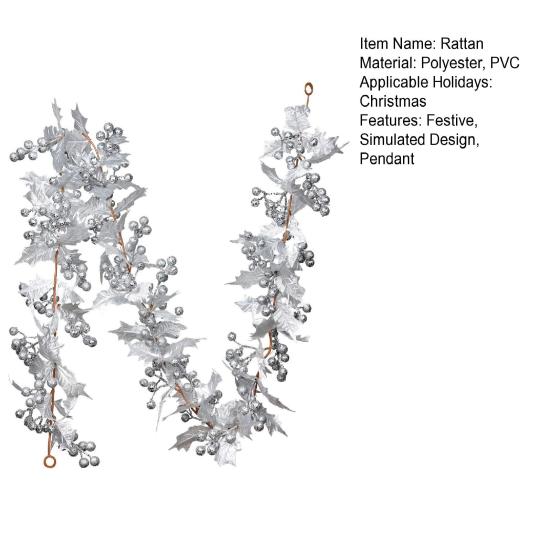 Рождественский блестящий лист-трость, праздничный имитационный дизайн, кулон, декоративный, экологически чистый, золотой, серебряный, декор из ротанга