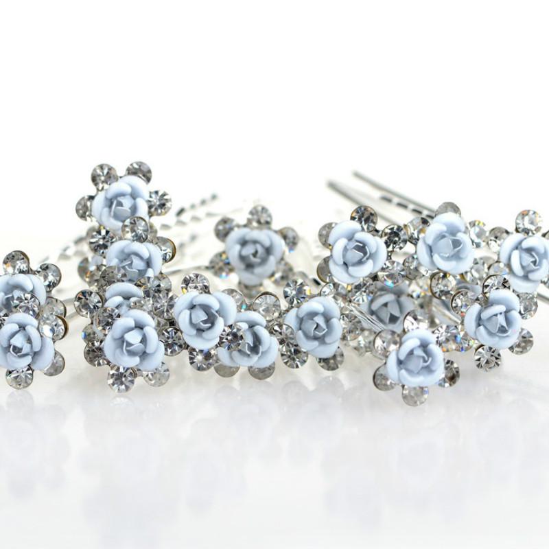 Женские свадебные украшения, аксессуары, модные свадебные свадебные заколки с жемчугом и цветами, заколки для волос с кристаллами