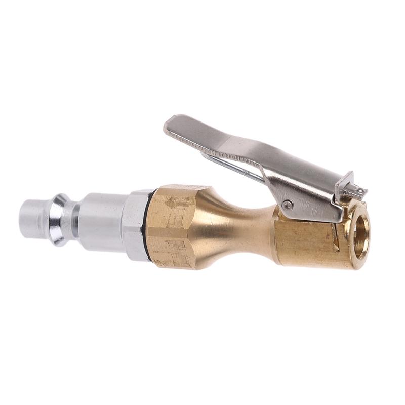 Brand New Brass Air Chuck Open Flow Tire Chuck Heavy Duty Lock on Tire Inflator Chuck for w/ Clip