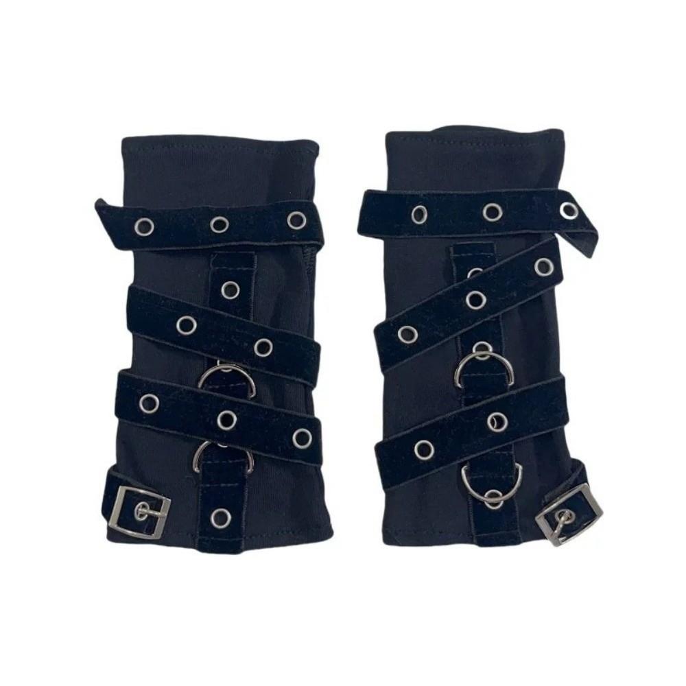 Buckle Street Dance Sleeves Metal Rivet Punk Style Sleeves New Fingerless Gloves Motorcycle Riding