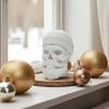 3D Printed Santa Claus Skull Figurine, Novelty Skeleton Head Statue, Collectible Christmas Ornament for Halloween Home Party Decor