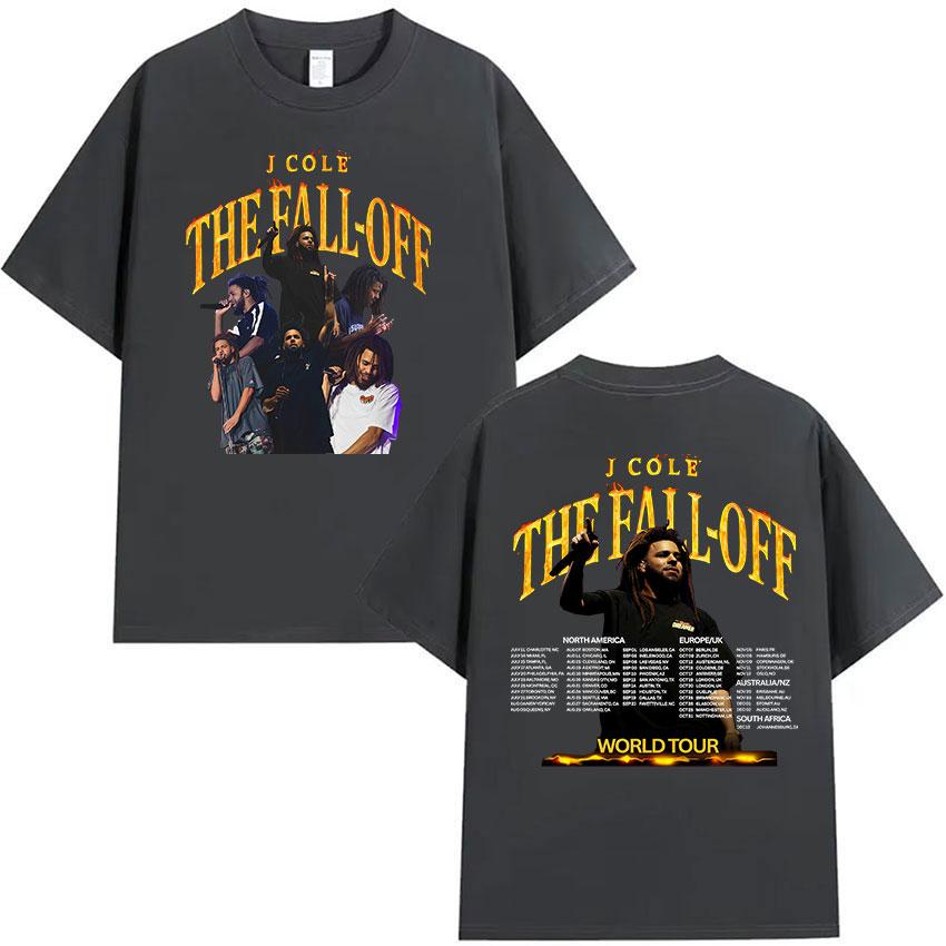 J.Cole The Fall Off World Tour 2026 Graphic T Shirt Unisex's Hip Hop Pop Music Short Sleeve T-shirt Vintage Cotton Tees Streetwear