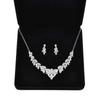 Zircon Earrings Shining Necklace Wedding Party Rhinestone Jewelry Set  Banquet