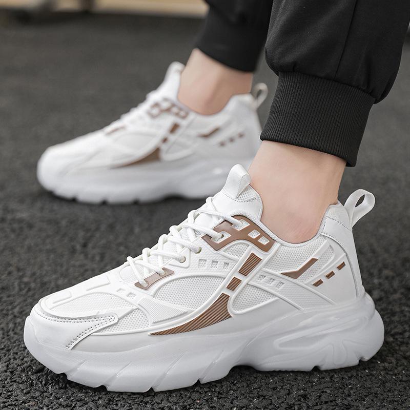 Autumn new thick-soled mesh breathable dad shoes large size casual sports shoes low-top