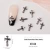 Chrome Heart Cross & Diamond Nail Art Jewelry - Retro Punk Style Accessories