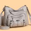 Женская сумка через плечо из мягкой кожи с множеством карманов, сумка через плечо для мам среднего возраста