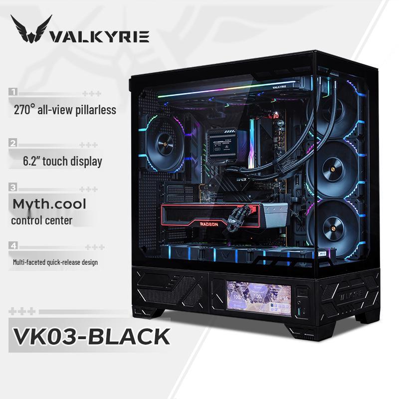 Корпус Valkyrie VK03 ATX Белый - 6,2-дюймовый сенсорный экран, Панорамный вид на море, Прозрачная боковая панель, 360° Водяное охлаждение