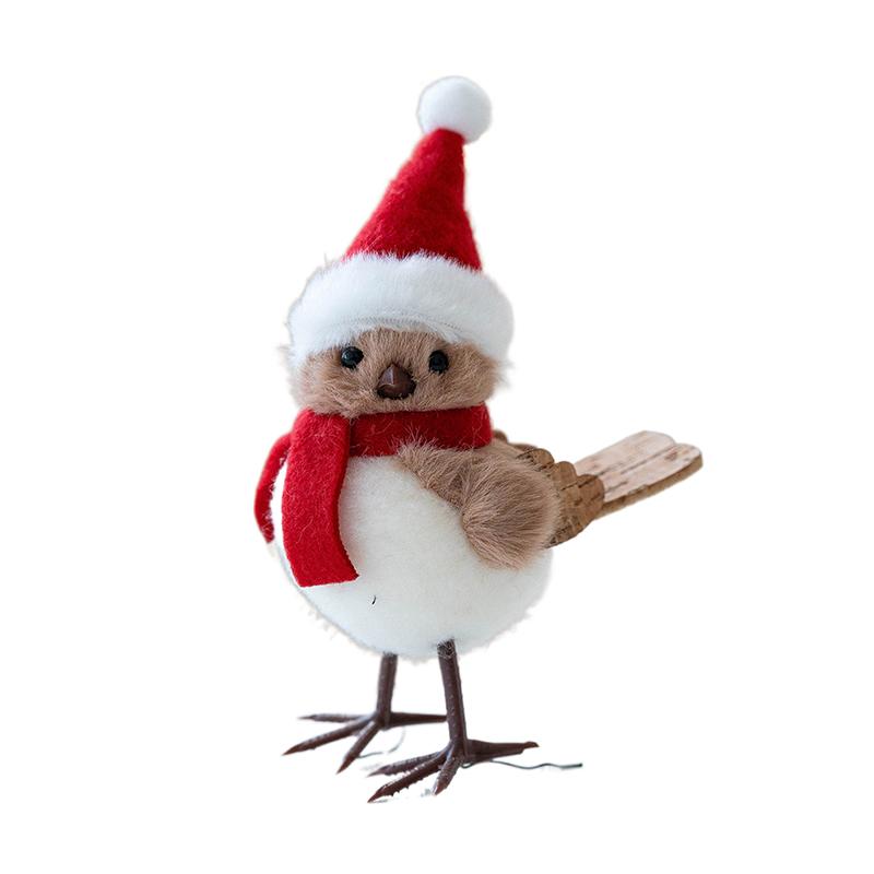 Зимние фигурки птиц декор реалистичные искусственные птицы в шляпах для рождественской елки стола дома легкие праздничные украшения
