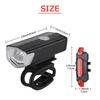 2pcs Bike Bicycle Light USB LED Rechargeable Set MTB Road Bike Front Back Headlight Lamp Flashlight Cycling Light Cycling Acces