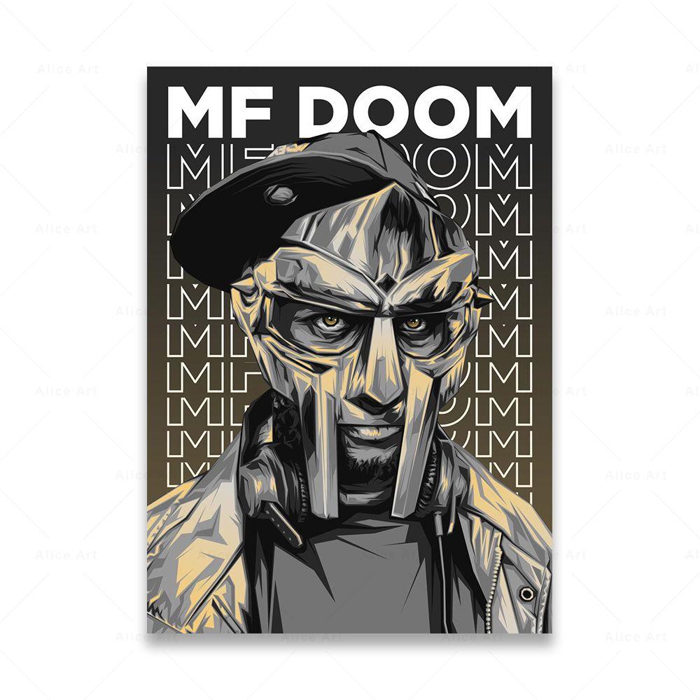 Певица Madvillain MF Doom плакаты Декор комнаты Хип-Хоп Рэп Музыкальный Альбом Звезда Настенная Картина на Холсте Для Гостиной Домашний Декор