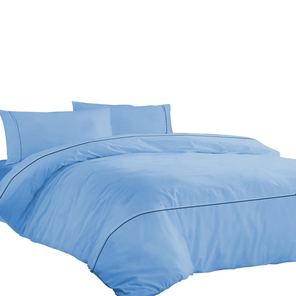 Комплект постельного белья из египетского хлопка премиум-класса 600TC с гладкой горизонтальной окантовкой (Набор из 3 предметов: 1 пододеяльник и 2 наволочки) - Различные размеры и цвета