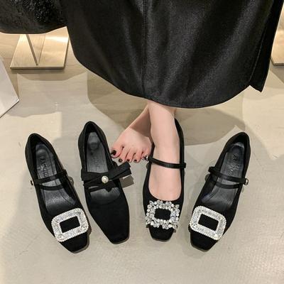 Кроссовки Женские Войлок Туфли Джейнс Квадратный Носок Балетки Новая Мода Ремешок с Пряжкой Женская Обувь Весна Осень Zapatillas Mujer