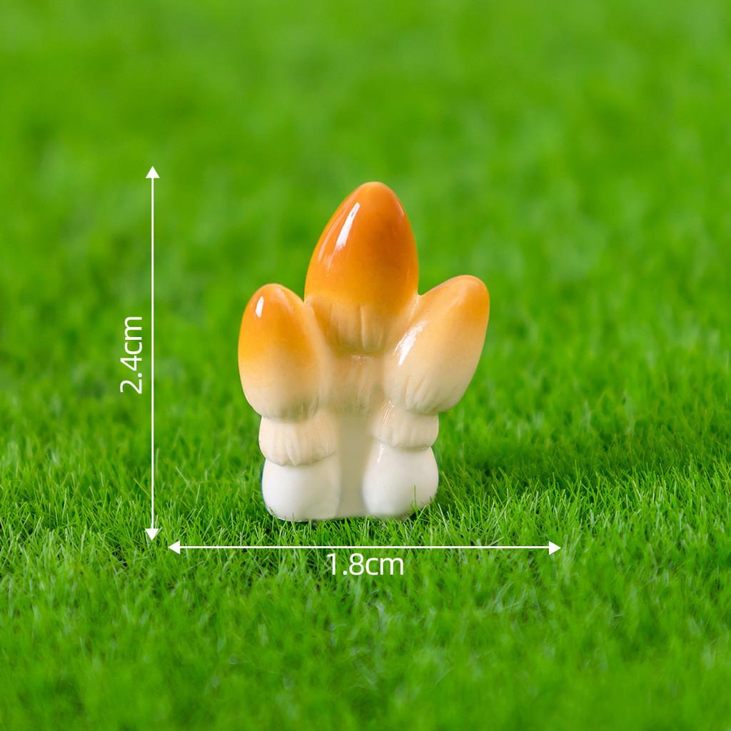 Cute Cartoon Style Resin Mushrooms For Diy Succulent Garden Miniature Decoration