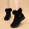 Fashion 2024 New Fur Thick Plush Warm Ankle Boots for Women Fashion Crystal Chain Wedges Snow Boots Woman Comfortable Low Heel Botas