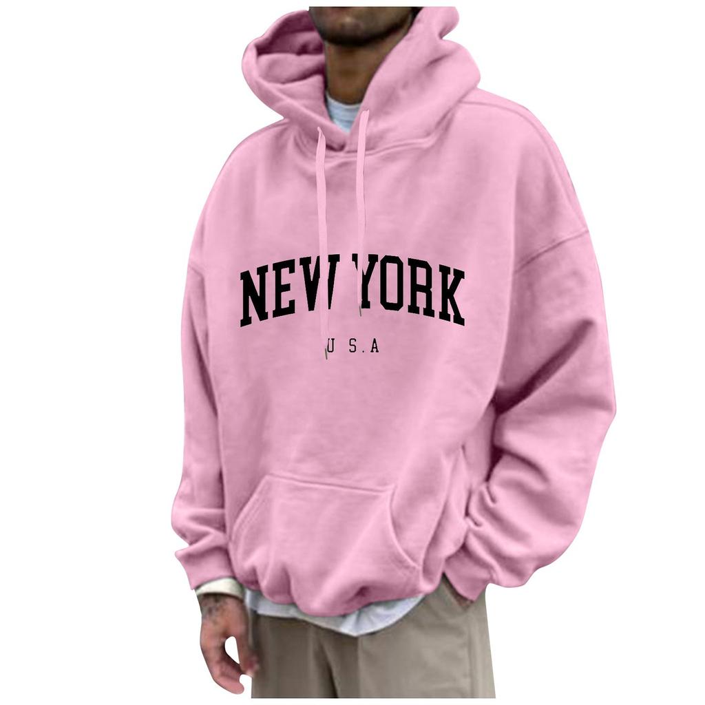Men's Loose Printed Hooded Sweatshirt Men's Casual Fashion Sports Sweatshirt