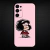 Mafalda Cartoon Phone Case For Samsung S25,S24,S23,S22,S21,S20,Plus,Fe,Lite,Others Black Cover