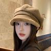 Панама женская осенне-зимняя новая модная, подчеркивающая миниатюрность, универсальная шляпа-ведро, плюс бархатная теплая защита ушей, восьмиугольная шляпа, трендовая