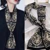 New Small Long Silk Scarf Women Tie Bag Headband Horse Printing Hairband Scarves Korean Style Neckerchief Ribbon Luxury Brand