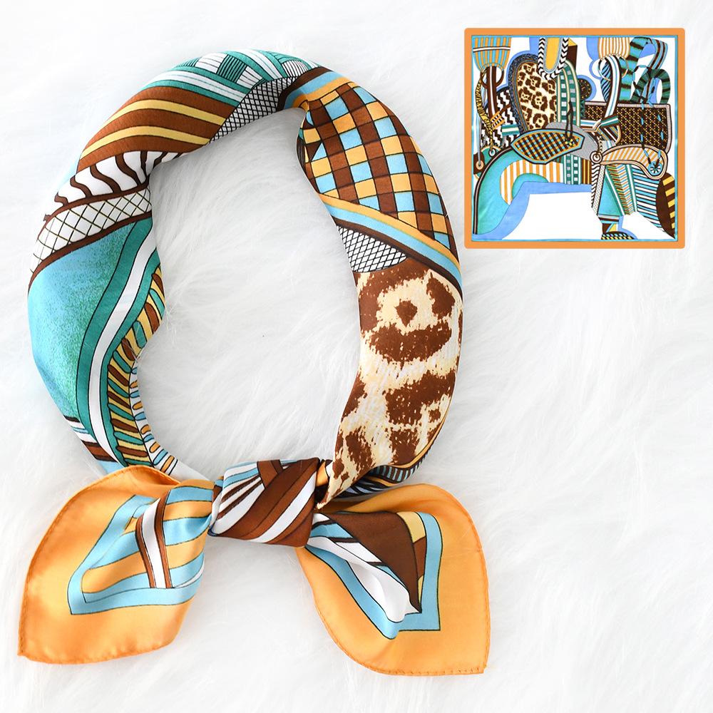 Women'S New Fashionable Atmosphere Simulation Silk Scarf Neck Protection Scarf Spring Summer Autumn Square Scarf