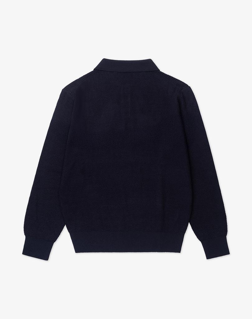 WORK ON BODY OFF Ezon Semi-Overfit Collared Knit [Navy]