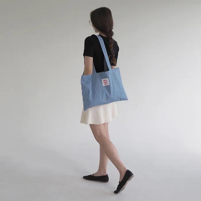 stripe eco bag_sky