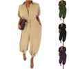 Women's Summer Short Sleeve Jumpsuit Casual Comfort Loose Jumpsuit