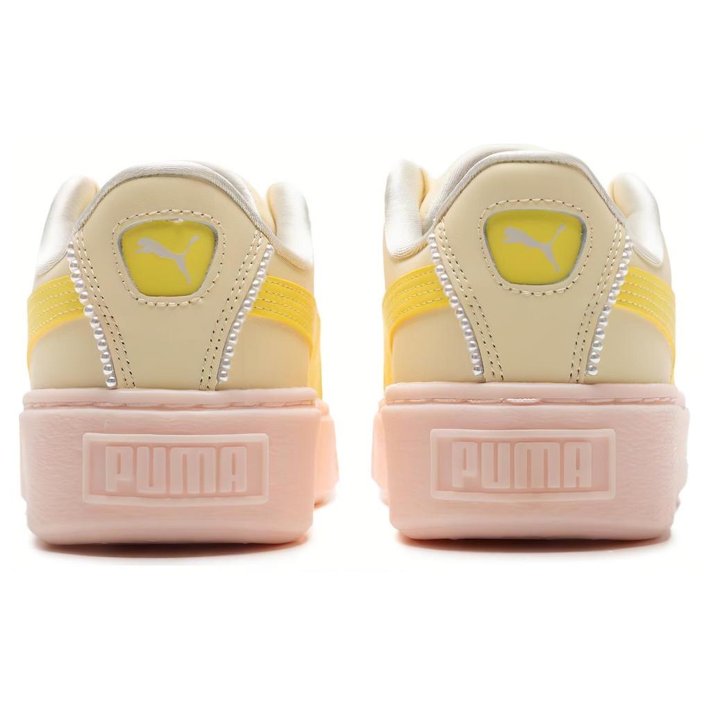 Puma Platform Lightweight Breathable Low-Top Sneakers Women Sneakers Pink Yellow 398910-02