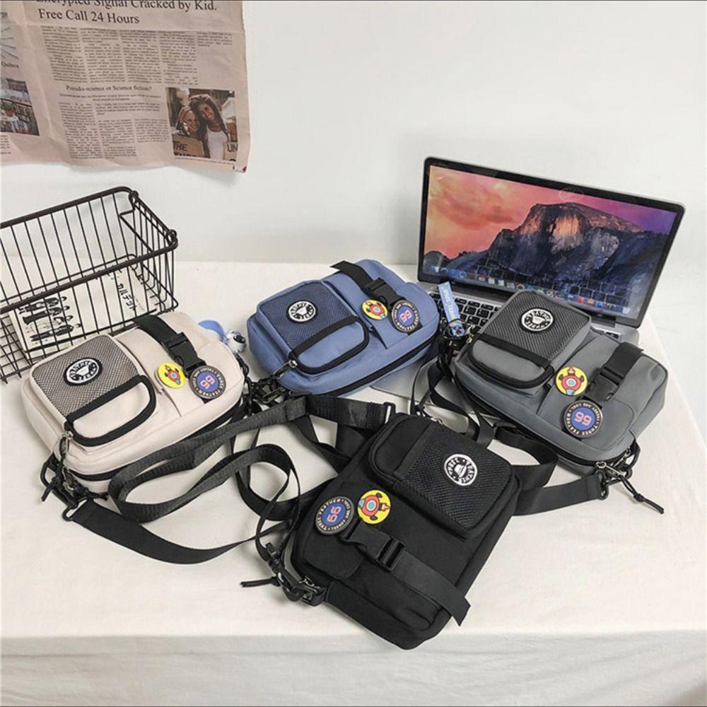 Quick-dry Men Crossbody Bag Portable Mobile Phone Pack Fashion Canvas Shoulder Bag Unisex