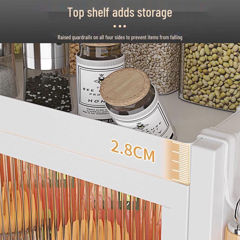 Встроенная кухонная полка для хранения с дверцами и ящиками