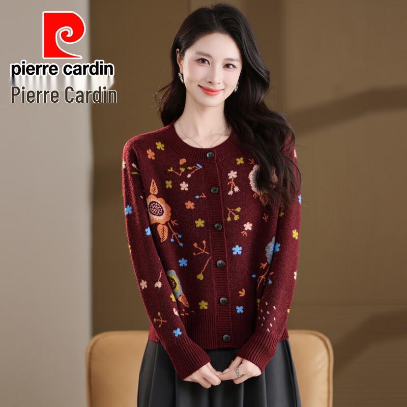 Pierre Cardin Women's Jacquard Long-Sleeve Knitted Cardigan